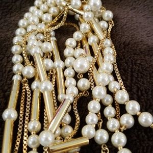 Anne Klein double strand pearl 42" long necklace